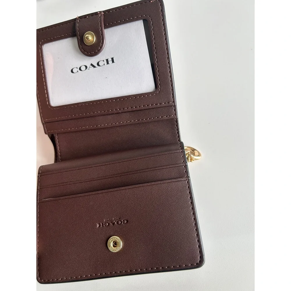 Coach Snap Wallet‎ Brown Signature Chenille CCQ32 Excellent